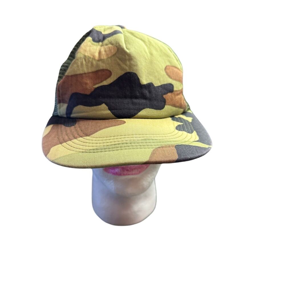 Vintage Mesh Woodland Camouflage Camo Snapback Trucker Hat J Hats